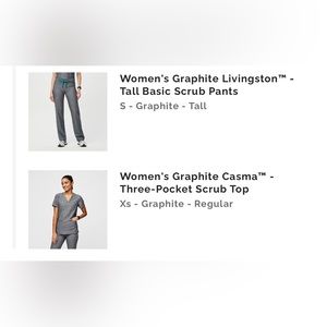 Graphite Figs Set (Size X-Small/Small)